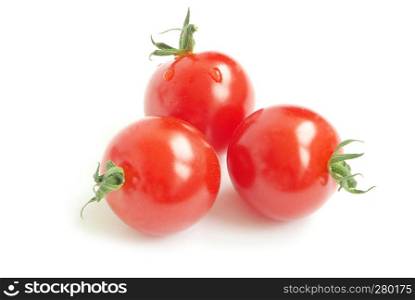 fresh cherry tomato on white background