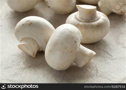 Fresh chestnut mushrooms close up