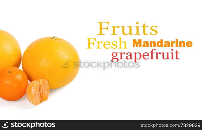 Fresh citrus fruit on a white background