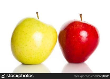 fresh colorful apples isolated on white background