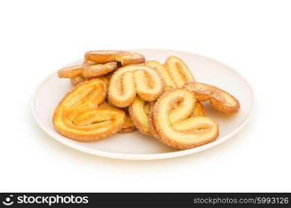 Fresh cookies isolated on the white background