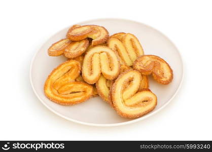 Fresh cookies isolated on the white background