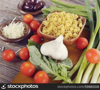 Fresh Cooking Ingredients with Pasta