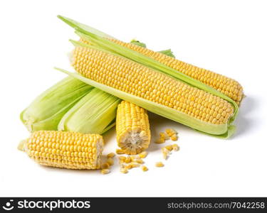 Fresh corn isolated on white background