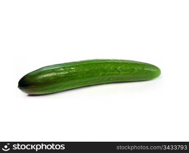 Fresh Cucumber isolated over white background.