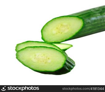 fresh cucumber on a white background