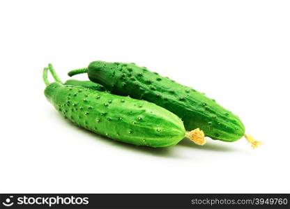 fresh cucumbers isolated on white