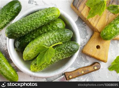 fresh cucumbers on a table, fresh vegetables