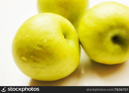 Fresh delicious looking green apples.