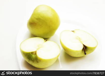 Fresh delicious looking green apples.