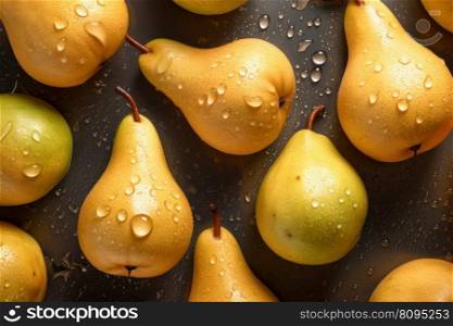 Fresh eco pears. Color healthy. Generate Ai. Fresh eco pears. Generate Ai