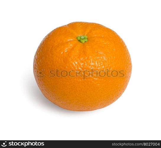 Fresh ecological clementines on a white background with clipping path