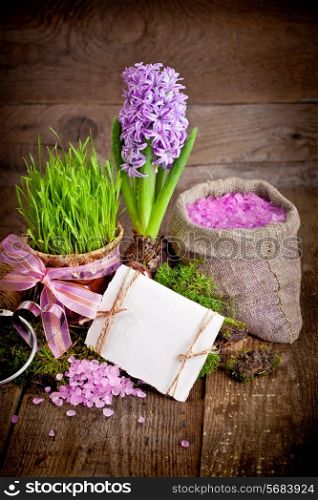 Fresh flowers hyacinths. SPA concept