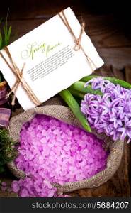 Fresh flowers hyacinths. SPA concept