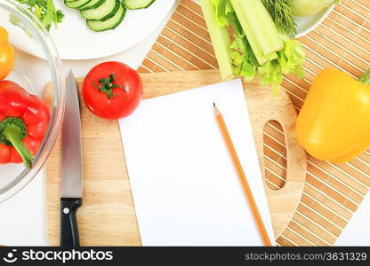 Fresh food and vegetables on the table