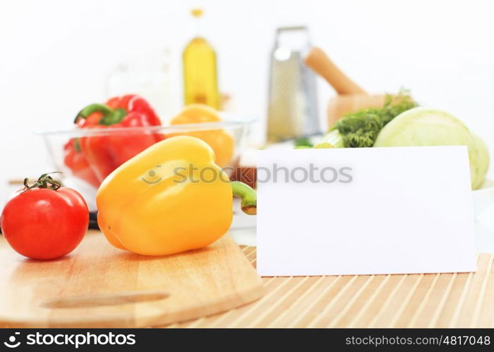 Fresh food and vegetables on the table