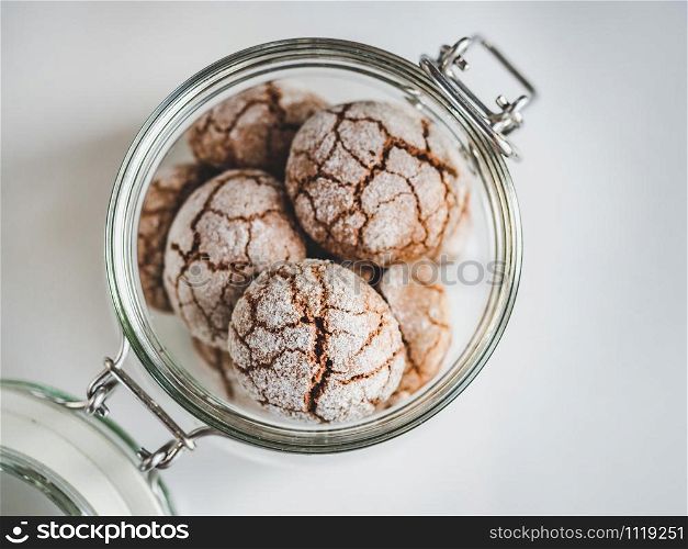 Fresh, fragrant handmade cookies. Close-up, side view. Tasty and healthy eating concept. Fresh, fragrant cookies. Close up, side view