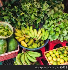 fresh fruit and vegetables for sale at ben thanh market