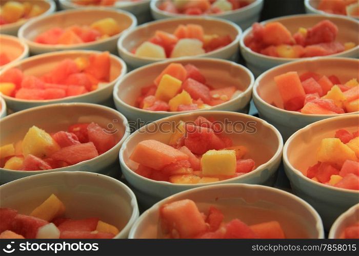 Fresh fruit in a selfservice buffet