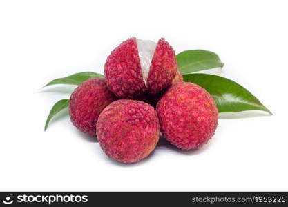 fresh fruit lychee on white background