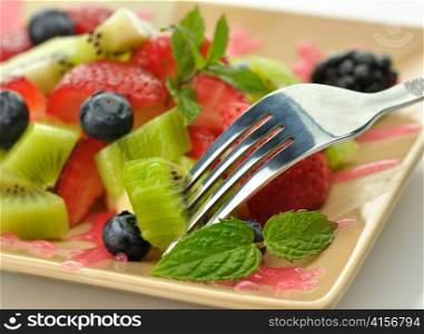 fresh fruit salad close up