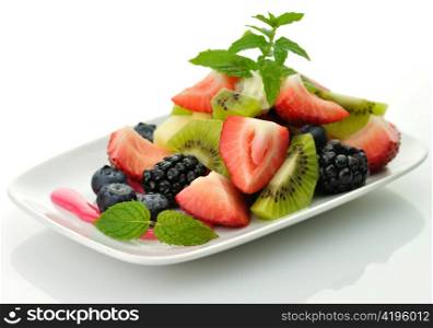 fresh fruit salad in a dish