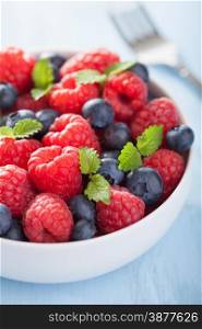 fresh fruit salad with raspberry blueberry