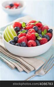 fresh fruit salad with raspberry blueberry apple
