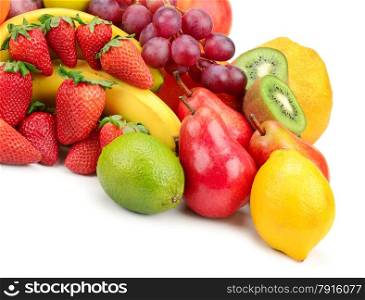 fresh fruits isolated on a white