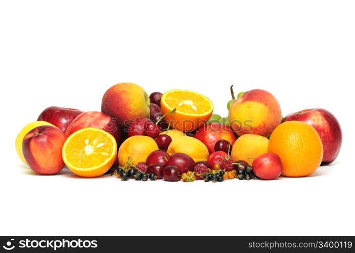 fresh fruits isolated on a white background