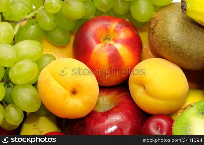fresh fruits isolated on a white background