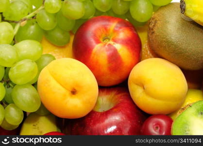 fresh fruits isolated on a white background