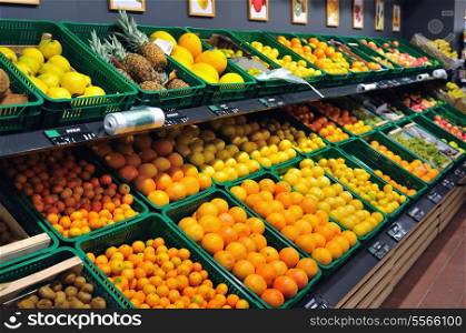 fresh fruits ready to buy in supermarket
