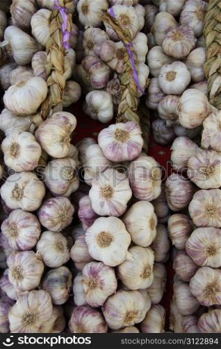 Fresh garlic at a french market in the Provence, France