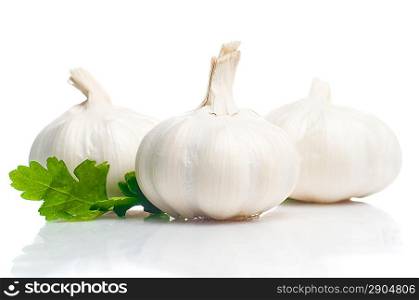 Fresh garlic isolated on white