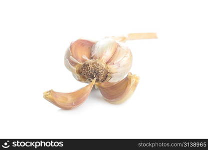 Fresh garlic isolated on white