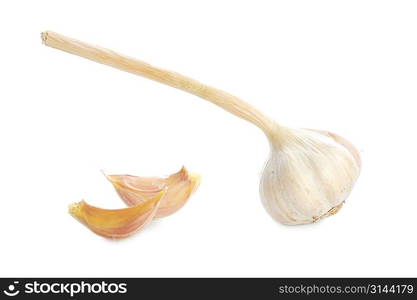 Fresh garlic isolated on white