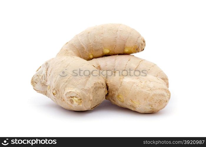 fresh ginger on white background