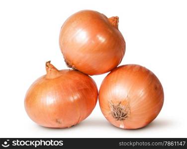 Fresh Golden Onions Isolated On White Background