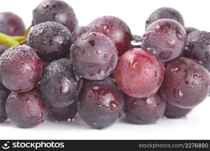 Fresh grapes with drops, delicious fruit.