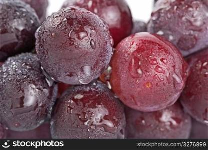 Fresh grapes with drops, delicious fruit.