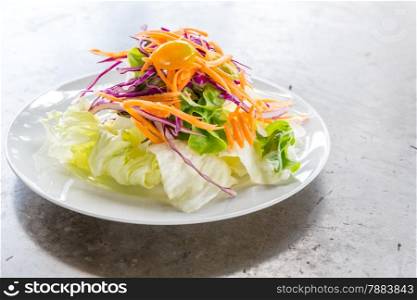 Fresh Greek Salad in white plate