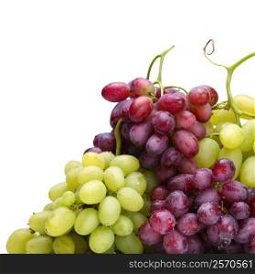 fresh green and rose grapes