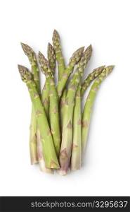 Fresh green Asparagus stalks isolated on white background