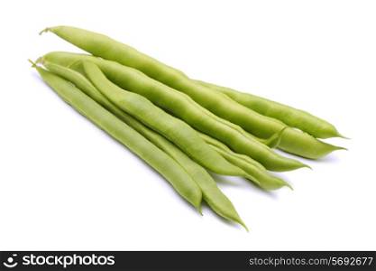 Fresh green beans isolated on white