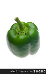fresh green bell pepper isolated over white background