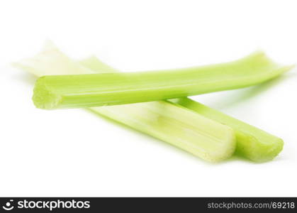 Fresh green celery isolated on white background