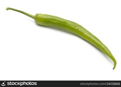 Fresh green chili isolated on white background