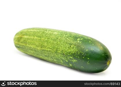 Fresh green cucumber isolated on white background