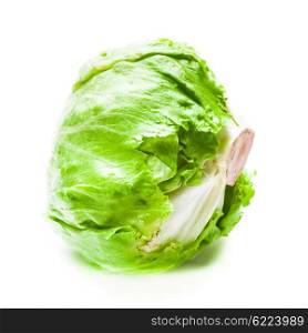 Fresh green Iceberg lettuce isolated on white background. Fresh green Iceberg lettuce